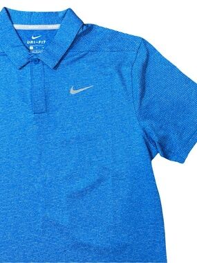 Nike Blue Heathered Golf Polo DRI-FIT  Men’s SZ M